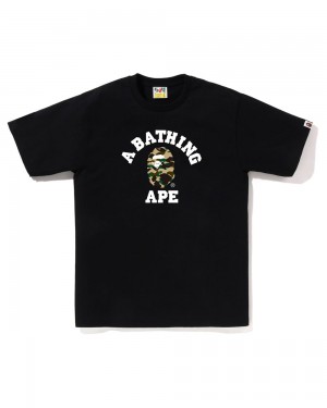 Bape 1st College Miesten T Paidat Mustat | DRY-218760