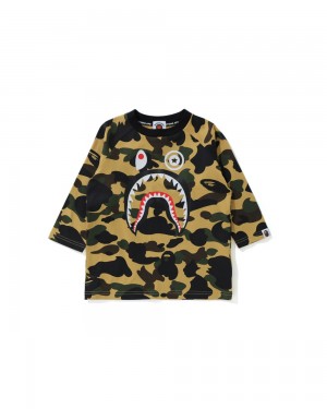 Bape 1st Shark 3/4 Sleeve Lasten Topit Keltainen | GAK-274063