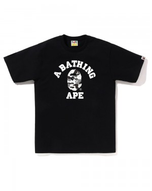 Bape ABC College Miesten T Paidat Mustat | IAO-930216