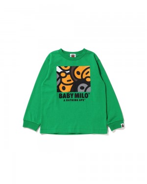 Bape All Baby Milo Mix L/S Lasten Topit Minttu | CBW-183265