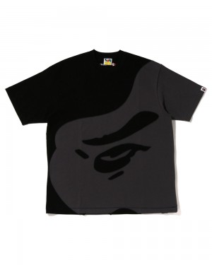 Bape Ape Head Patch Oversized Miesten T Paidat Mustat | OPX-864329