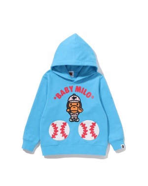 Bape Baby Milo Baseball Pullover Hoodie Lasten Topit Sininen | WTZ-697523