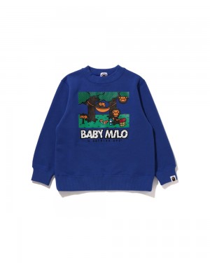 Bape Baby Milo Hammock Crewneck Lasten Topit Sininen | PSA-540682