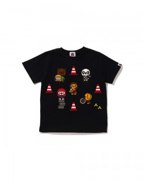 Bape Baby Milo Racing #5 Lasten Topit Mustat | SVB-280671