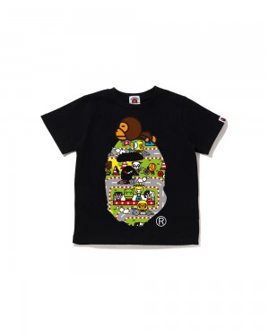 Bape Baby Milo Racing Milo On Big Ape Lasten Topit Mustat | UCB-978413