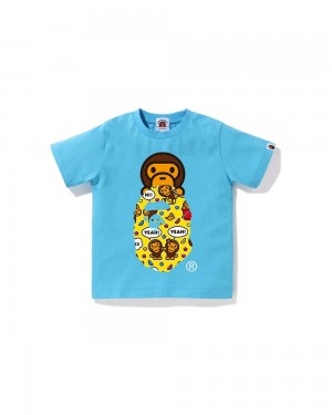 Bape Baby Milo Speech Balloon Milo On Ape Head Lasten Topit Sininen | WXF-573640