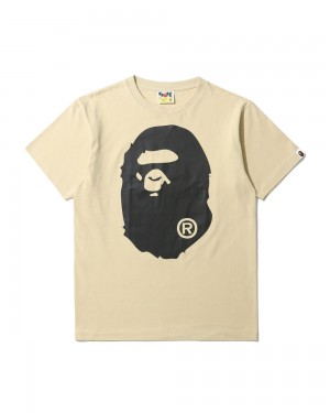 Bape Bicolour Big Ape Head Miesten T Paidat Beige | XNR-968031