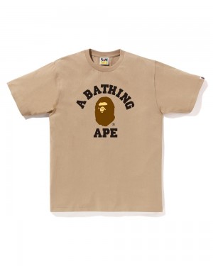 Bape College Miesten T Paidat Beige | QOP-985074