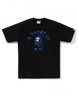 Bape College Miesten T Paidat Mustat | GVC-384126