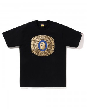 Bape Foil College Ring Miesten T Paidat Mustat | NSA-293604