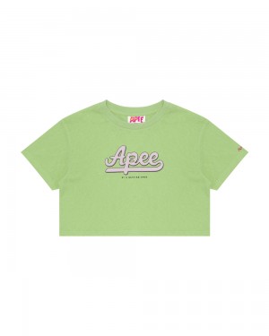 Bape Graafinen cropped Naisten T Paidat Vihreä | ODY-031427