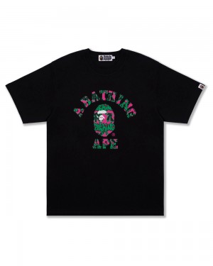 Bape Graffiti Pattern College Miesten T Paidat Mustat | DNY-273094