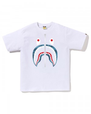 Bape Honeycomb Shark Miesten T Paidat Valkoinen | PMH-249361