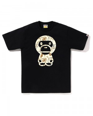 Bape Jewels Big Baby Milo Miesten T Paidat Mustat | CBU-186340