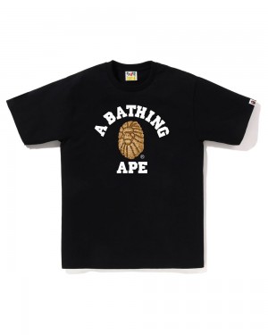 Bape Jewels College Miesten T Paidat Mustat | ZDV-917528