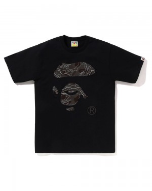 Bape Layered Line Ape Face Miesten T Paidat Mustat | QUR-814039