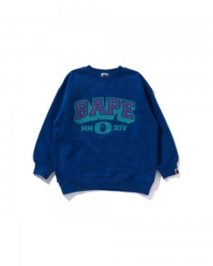 Bape Line Crewneck Lasten Topit Kuninkaallinen Sininen Sininen | ODB-810495