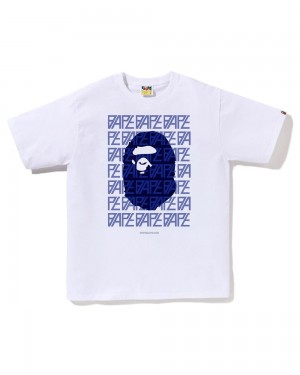 Bape Logo Monogram Miesten T Paidat Valkoinen | KOX-714930