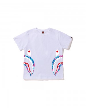 Bape Marble Side Shark Lasten Topit Valkoinen | LTB-903587