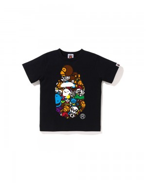 Bape Milo All Safari Milo On Big Ape Lasten Topit Mustat | WVP-517428