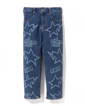 Bape Random STA Denim Lasten Housut Laivastonsininen Sininen | LYR-637109