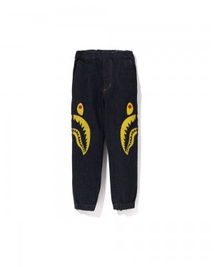 Bape Side Shark Jogger Denim Lasten Housut Sininen | SHN-365089