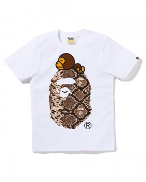 Bape Snake Milo On Big Ape Naisten T Paidat Valkoinen | FVL-317928