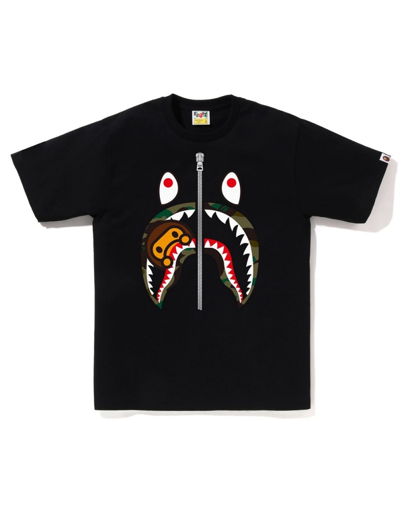 Bape 1st Milo Shark Miesten T Paidat Mustat | LBV-571409