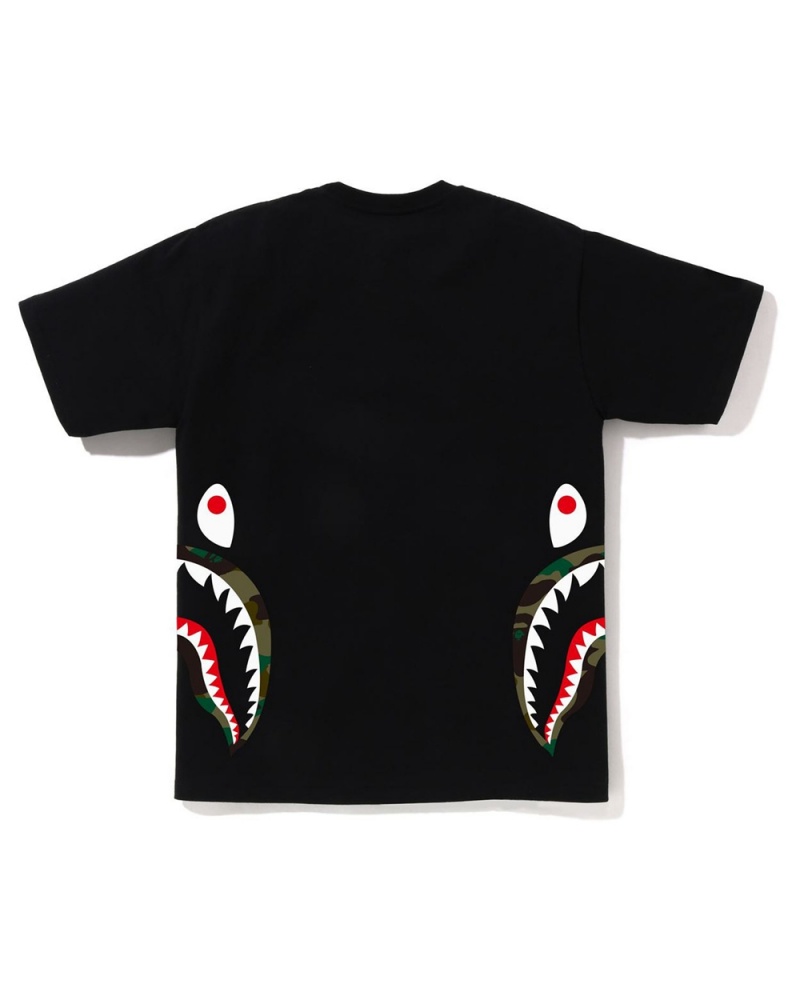 Bape 1st Side Shark Miesten T Paidat Mustat | GAJ-046158