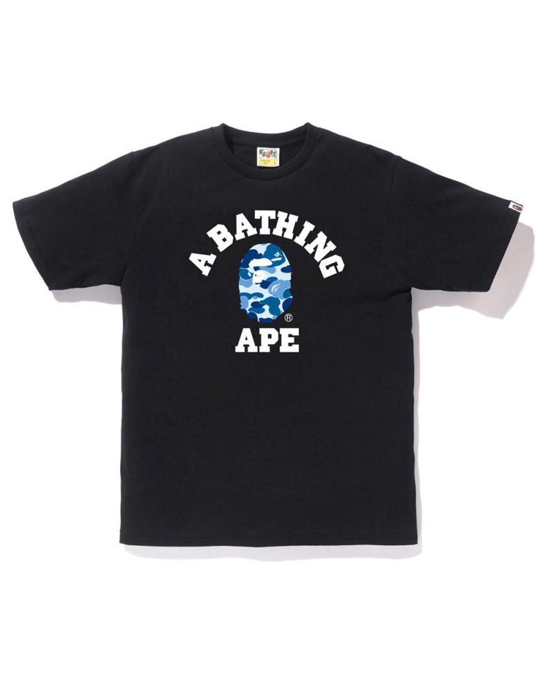 Bape ABC College Miesten T Paidat Mustat | ODF-605892