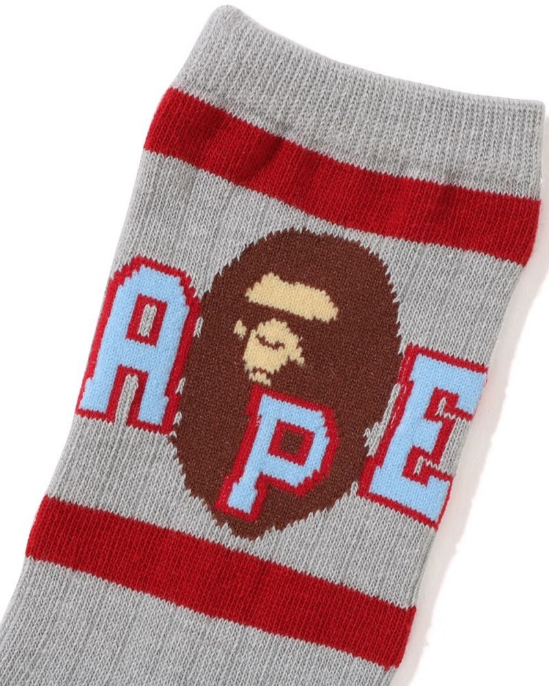 Bape Ape Head Line Rib Lasten Muut Tarvikkeet Harmaat | MWS-435782