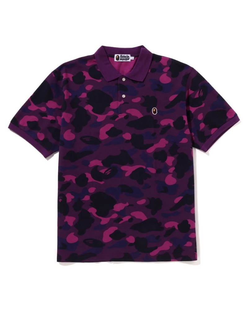 Bape Ape Head One Point Polo Miesten T Paidat Violetit | ZWJ-527694