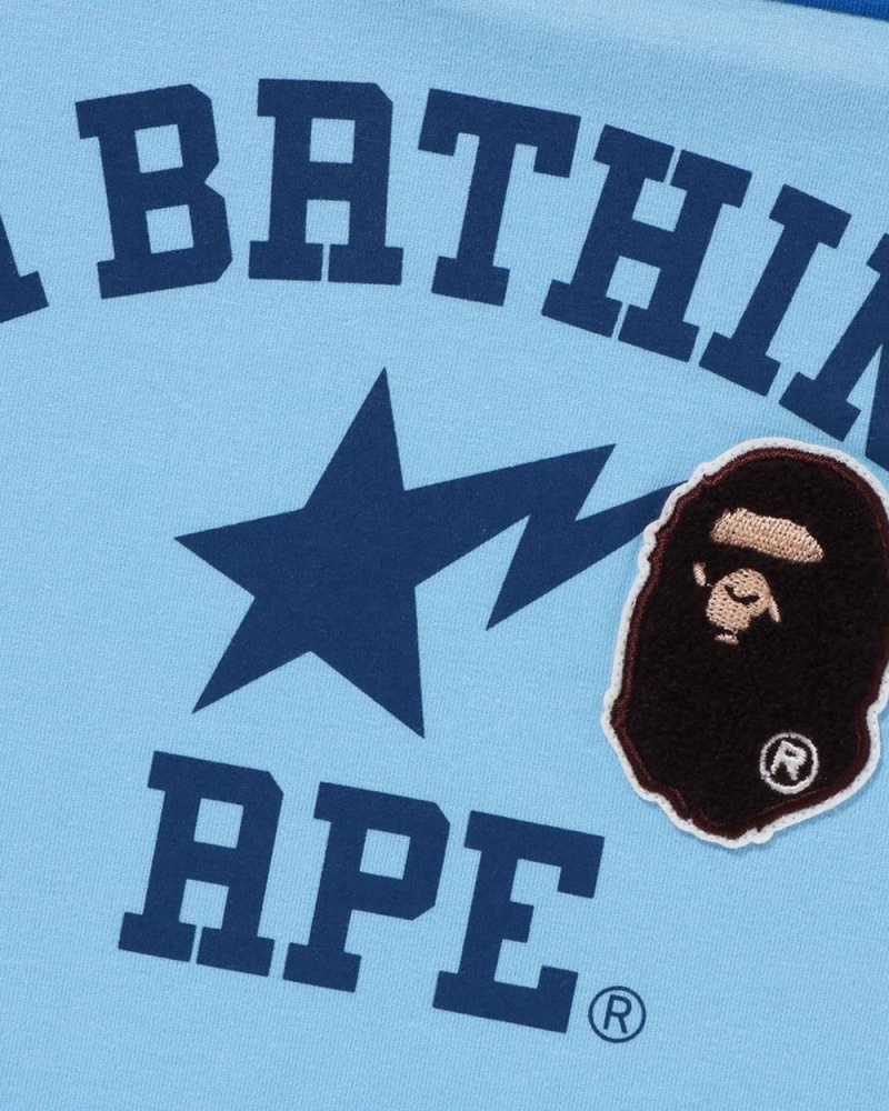 Bape Ape Head Patch Football Lasten Topit Vaaleansininen | NJY-036248