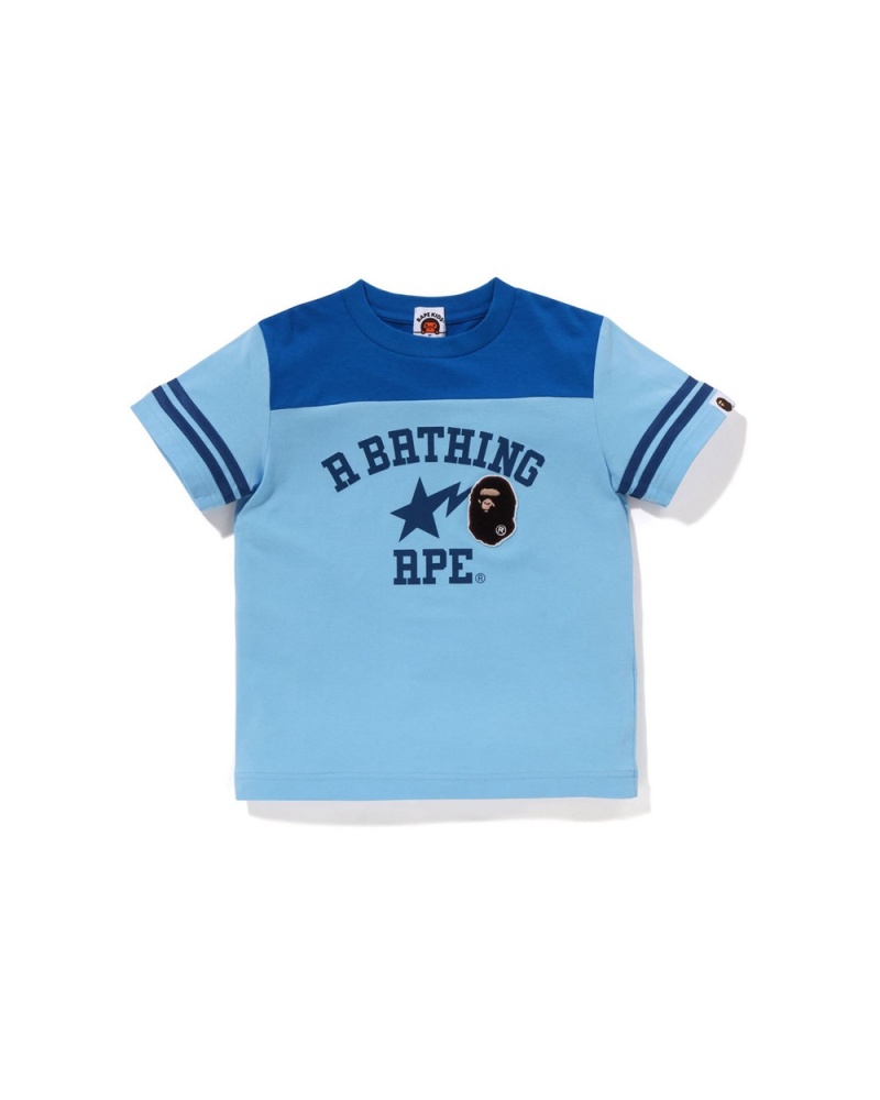 Bape Ape Head Patch Football Lasten Topit Vaaleansininen | NJY-036248