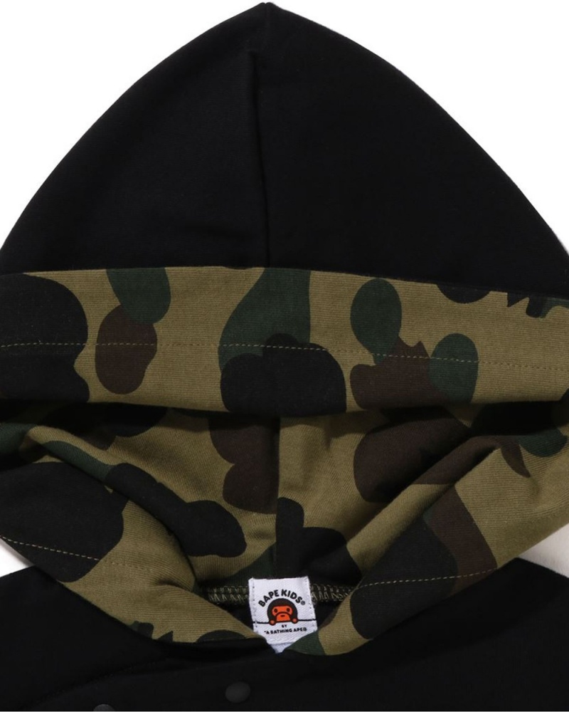 Bape Babies 1st College Layered Hoodie Lasten Jumpsuit Mustat | FKH-174926