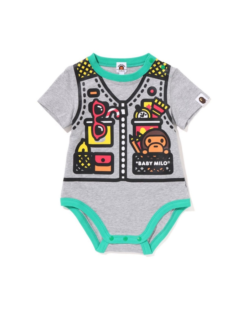 Bape Babies Baby Milo Vest Print Lasten Jumpsuit Harmaat | MHA-493617