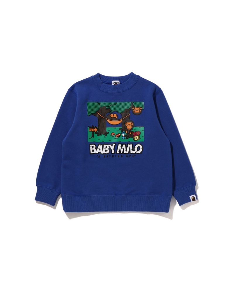 Bape Baby Milo Hammock Crewneck Lasten Topit Sininen | PSA-540682