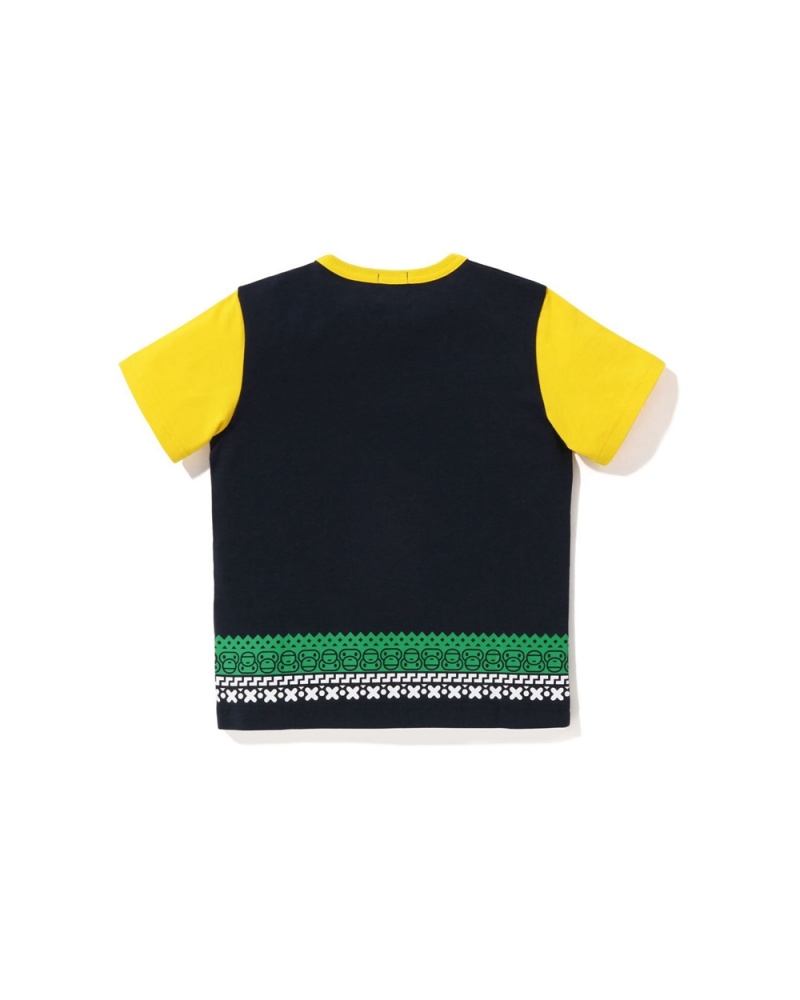 Bape Baby Milo Nordic Print Lasten Topit Laivastonsininen Sininen | KYD-470613