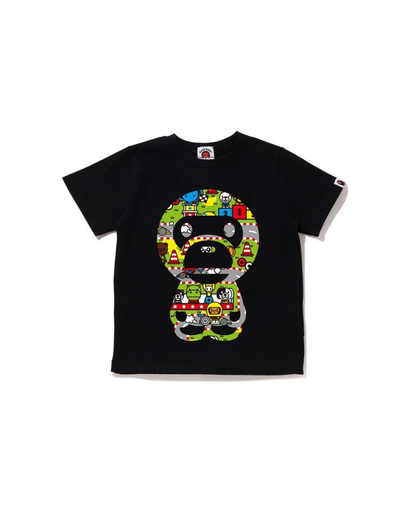 Bape Baby Milo Racing Big Baby Milo Lasten Topit Mustat | LDT-862345