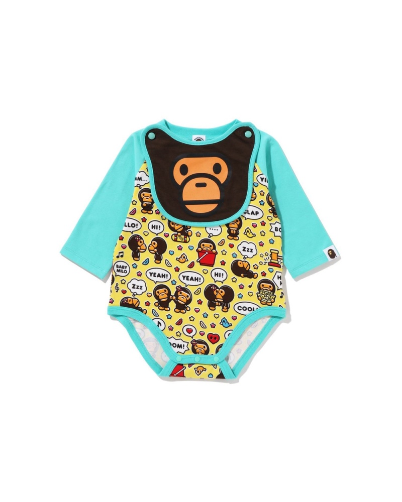 Bape Baby Milo Speech Balloon Bib Lasten Sets Minttu | ZSM-265031