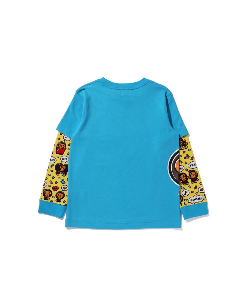 Bape Baby Milo Speech Balloon Layered L/S Lasten Topit Sininen | IWB-057482