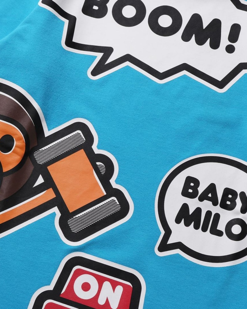 Bape Baby Milo Speech Balloon Layered L/S Lasten Topit Sininen | IWB-057482