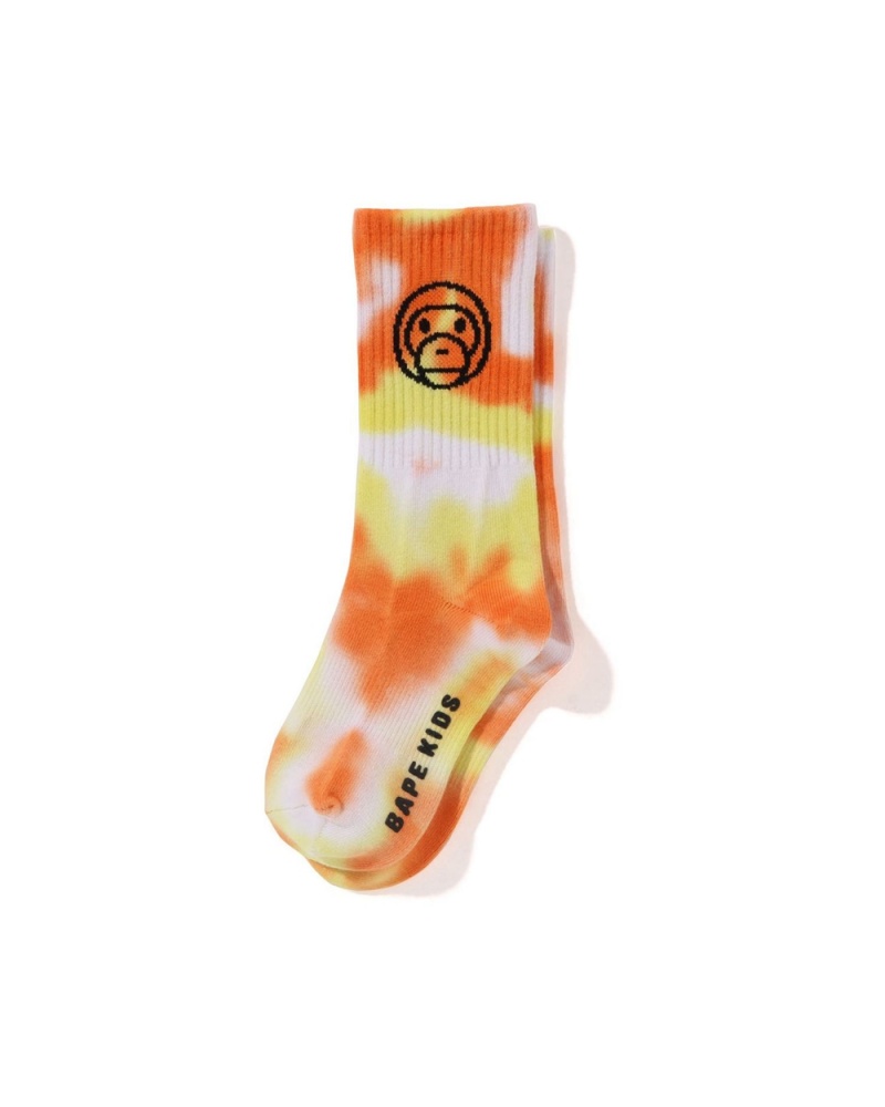 Bape Baby Milo Tie Dyed Rib Sock Lasten Muut Tarvikkeet Oranssi | OUC-964150