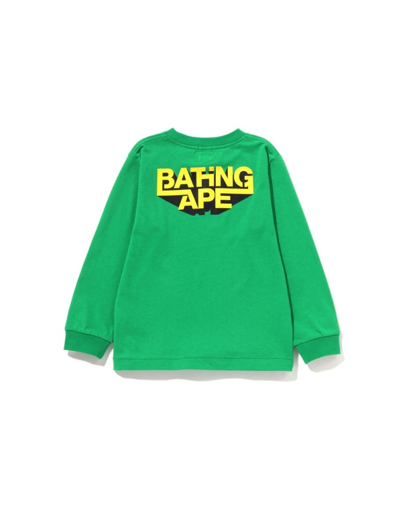 Bape Bathing Ape Ape Head L/S Lasten Topit Minttu | JXE-830294