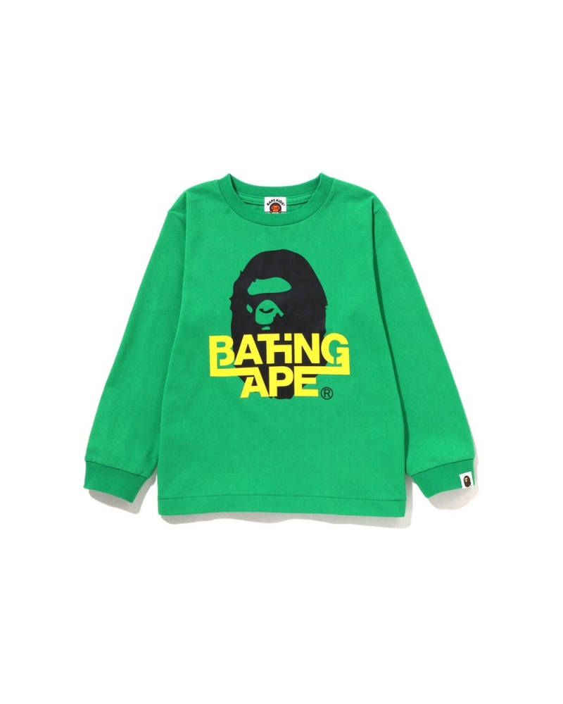 Bape Bathing Ape Ape Head L/S Lasten Topit Minttu | JXE-830294