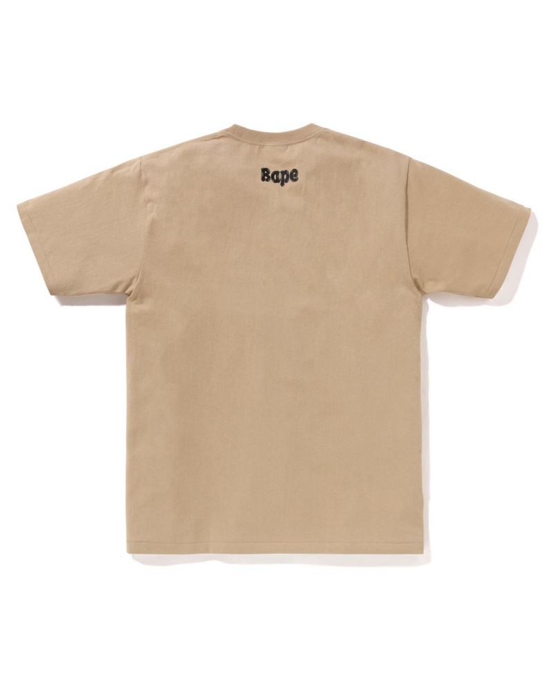 Bape Brush College Miesten T Paidat Beige | GIU-428103