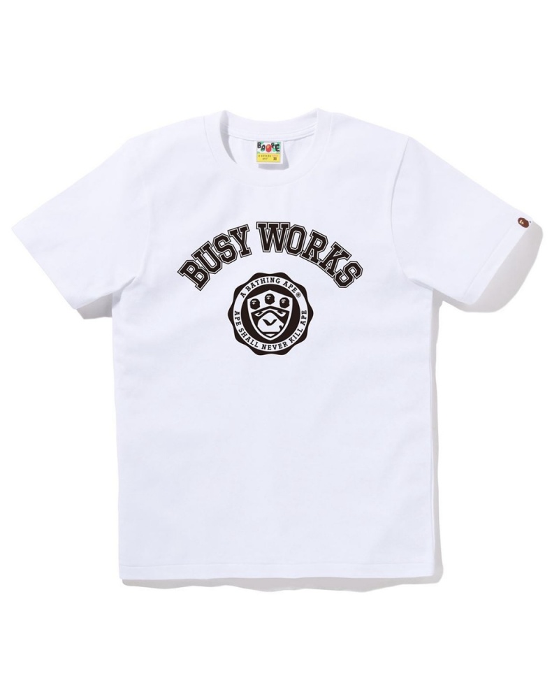 Bape Busy Works Naisten T Paidat Valkoinen | WXZ-548237