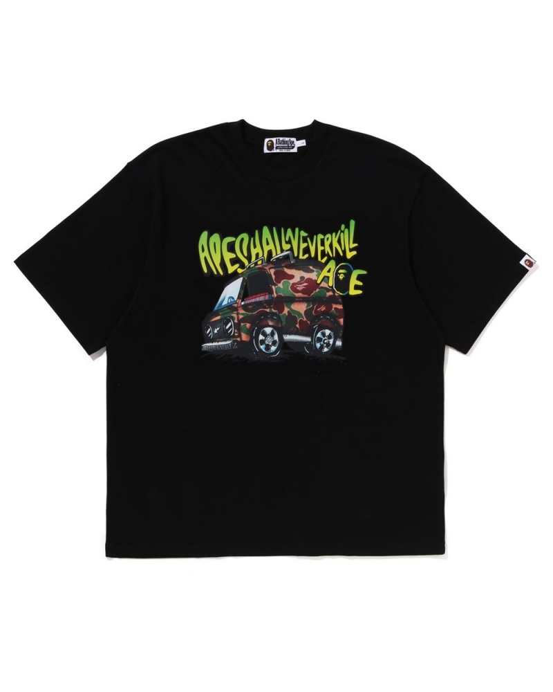 Bape Car Graafinen Miesten T Paidat Mustat | PUX-063945