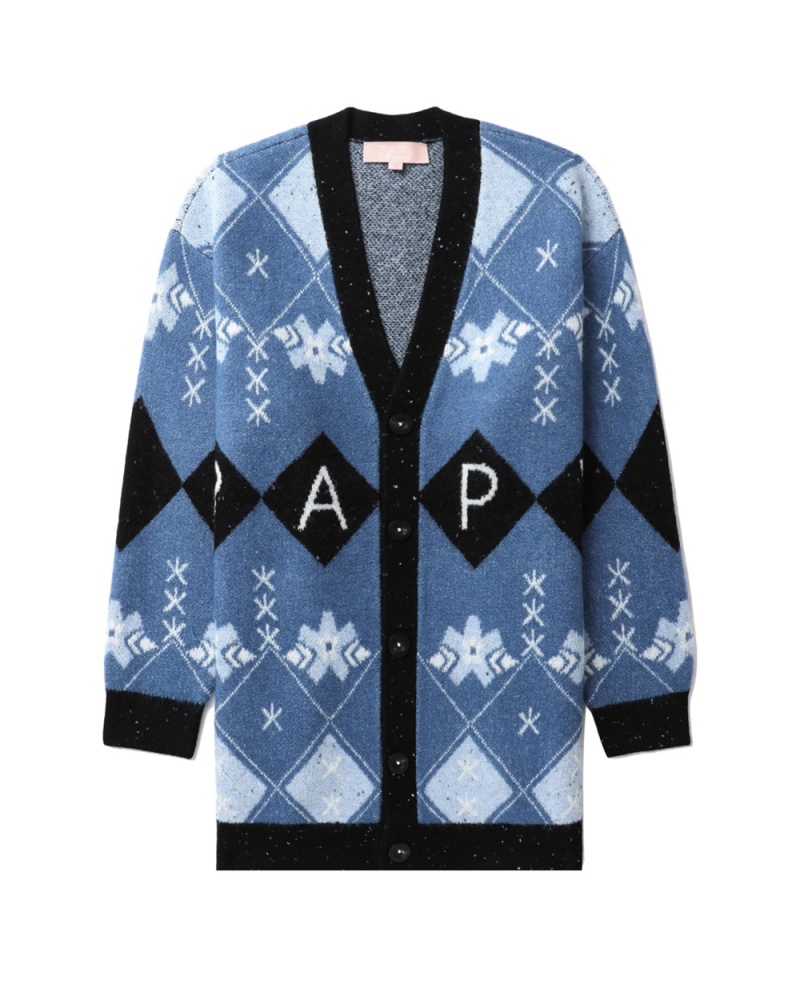 Bape Checked cardigan Naisten Takit Sininen | XAO-194860