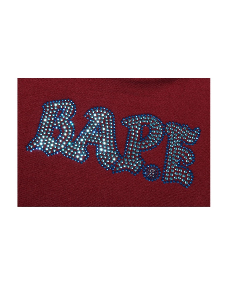 Bape Crystal Stone Cropped Pullover Hoodie Naisten Collegepaita Viininpunainen | NGA-236075